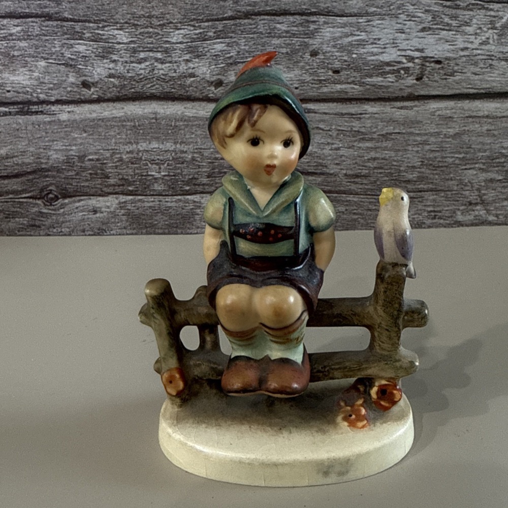 Vintage Goebel Hummel Figurine 1938 Wayside Harmony Boy on Fence 111 3/0